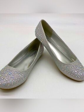 Hot Cakes Women's Orleans Ballet Flats Crystals Shoes Silver Size 8.5